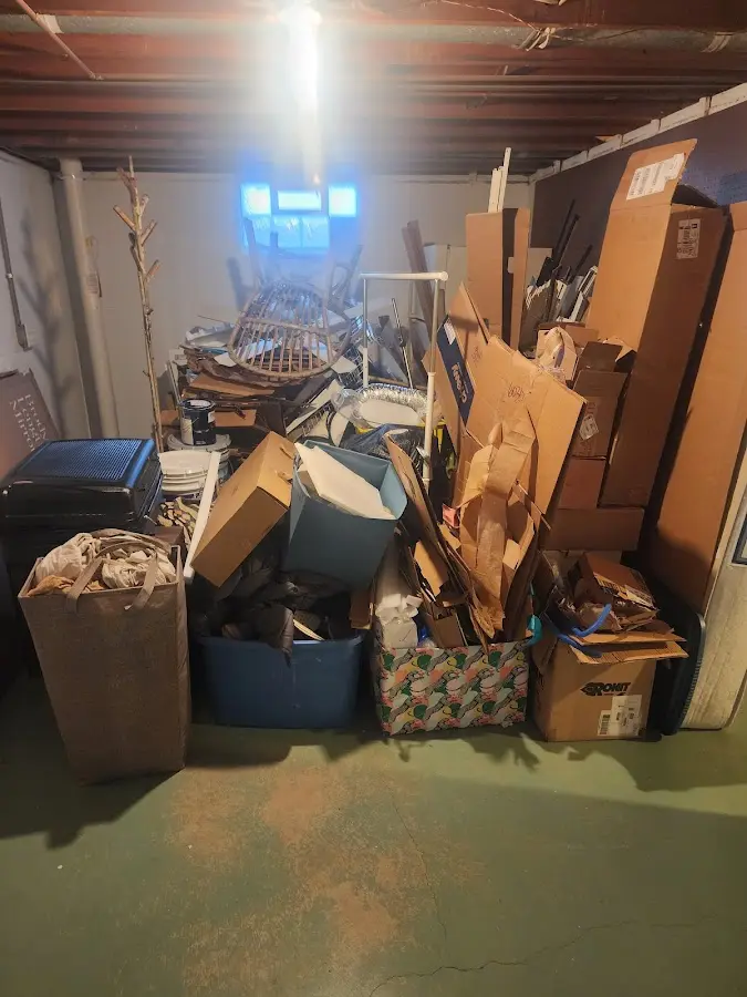 Roll-off dumpster container at job site for 6 Yard Dumpster Rental in Lawrenceburg